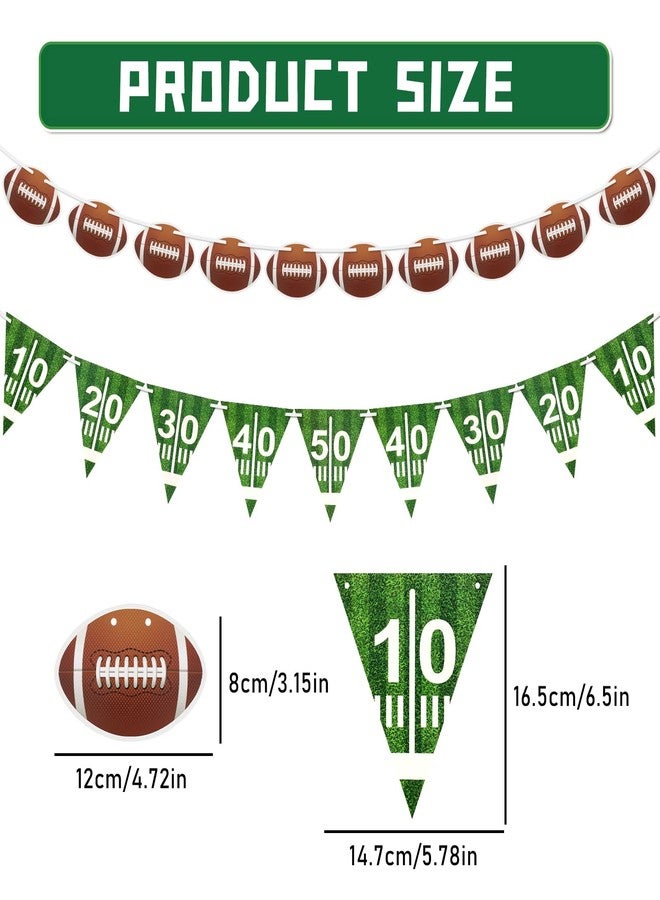 MARFOREVER 6 Pcs Football Party Decorations, Pre-Strung Football Banners Footbal Garland Background Football Triangle Flags for Sports Football Games Football Birthday Party Favors Home Supplies - Image 3